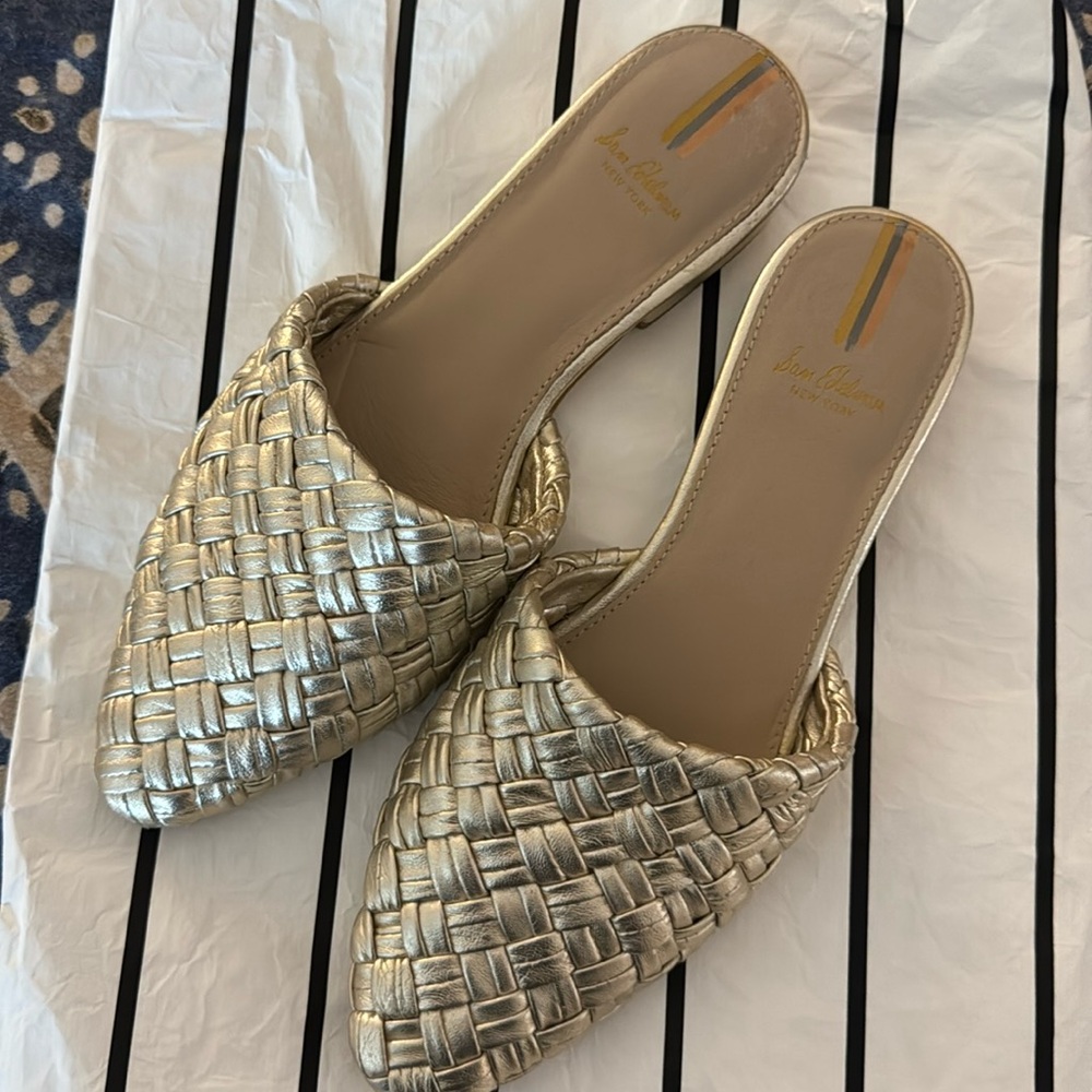 Sam Edelman gold mules- 7 women’s